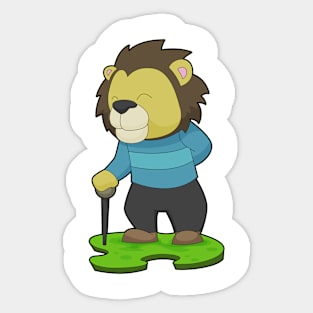 Lion Pensioner Walking stick Sticker